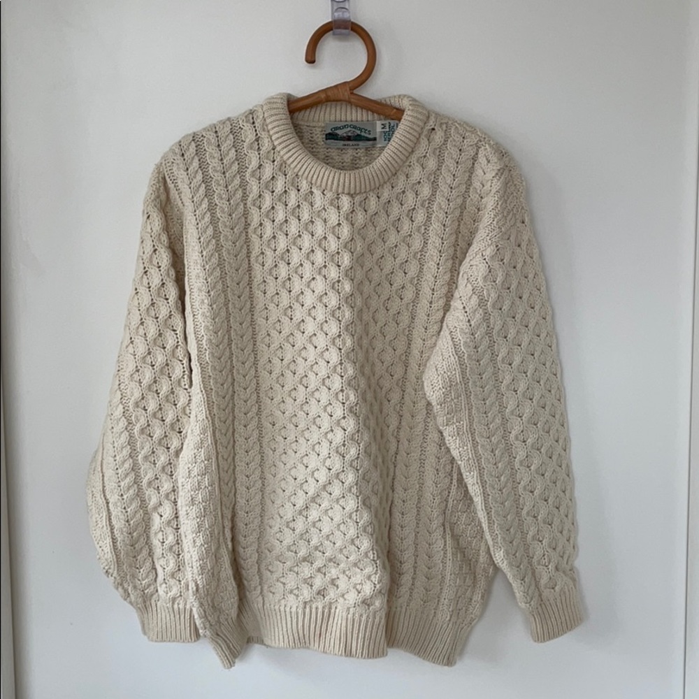 Aran Crafts Cable-knit Sweater, Size Medium